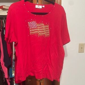 Quacker Factory Red Patriotic T-Shirt